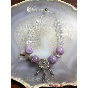 Lepidolite Dream Catcher Bracelet with Adjustable Slide